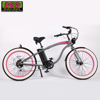 Vélo electrique Beach cruiser Bud racing Old School Grey Pink