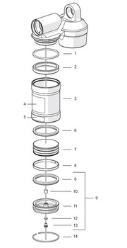 Segment teflon piston de réservoir amortisseur Ohlins 58/5