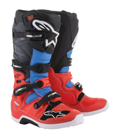 Bottes  Alpinestars Tech 7 Red Fluo/Cyan/Gray/Black 14 (49.5)