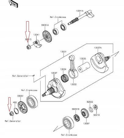 Kawasaki nakrętka magneto balansu KX KXF 12x1,25