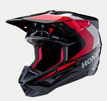 Casque Alpinestars S-M5 Honda Black Red Glossy M