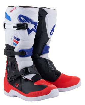 Bottes Alpinestars Tech 3 White Bright Red Dark Blue 5 (38)