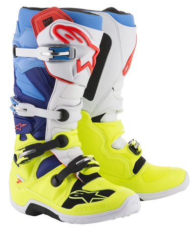 Bottes  Alpinestars Tech 7 Yellow Fluo/White/Blue/ Cyan 5 (38)