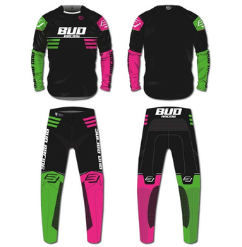 Bluza MX koszulka  BUD Lazer Pink Fluo / Green Fluo / Black XXL