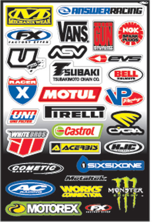 Planche stickers Factory Effex Sponsor Kit C