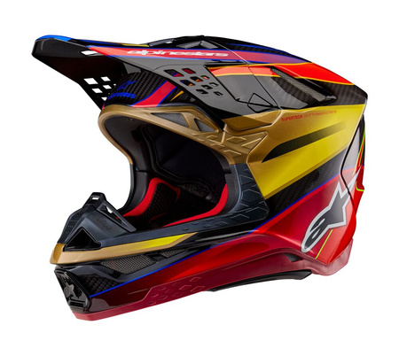 Casque Alpinestars S-M10 Era Gold Yellow Rio Red Glossy S