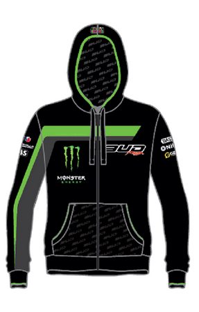 Sweat Zip Hodded Staff Bud racing 18 Green/ Black XXL
