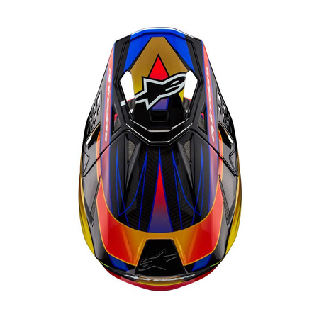 Casque Alpinestars S-M10 Era Gold Yellow Rio Red Glossy S