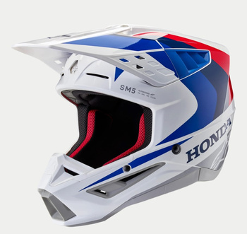 Kask Alpinestars S-M5 Honda White Blue Red Glossy