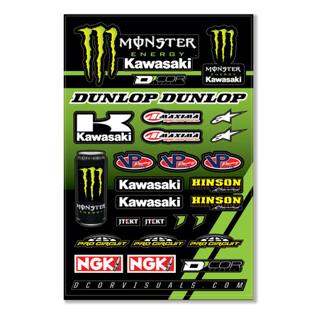 Zestaw naklejek stickers D'cor 17 Team Monster Kawasaki