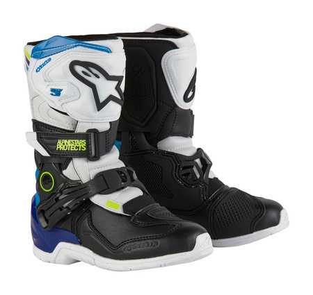 Bottes Enfants Alpinestars Tech 3S White Black Enamel Blue 10 (28)