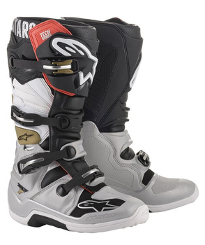 Bottes Alpinestars Tech 7 Black Silver White Gold 11 (45.5)