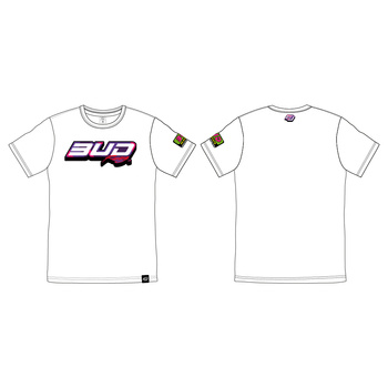 Tee Shirt BUD RACING Logo White/Purple XXL