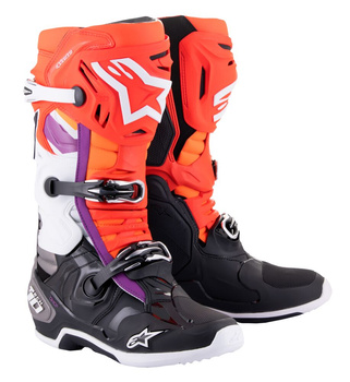 Bottes Alpinestars Tech 10.2 Bk Red Fluo Orange Fluo White 12 (47)