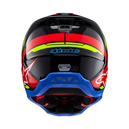 Casque Alpinestars S-M5 Action 2 Black Yellow Flu Bright Red Glossy L