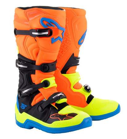 Bottes Alpinestars Tech 5 Orange Fluo Enamel Blue Yel fluo 10 (44.5)