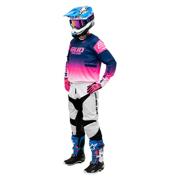 Bluza MX koszulka  BUD Lazer Navy / Pink Fluo / White L