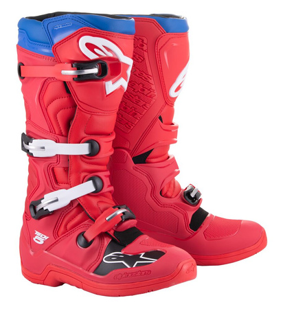 Bottes Alpinestars Tech 5 Bright Red Dark Red Alpine Blue 8 (42)