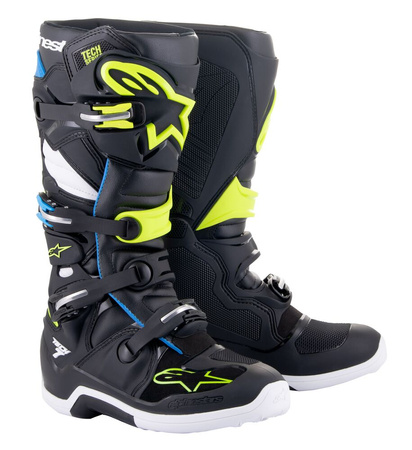 Bottes Alpinestars Tech 7 Black Enamel Blue Yellow Fluo 10 (44.5)