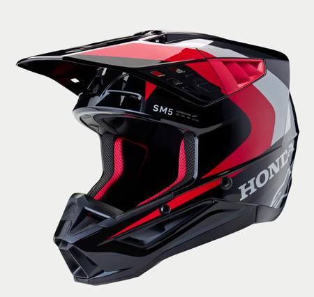 Kask Alpinestars S-M5 Honda Black Red Glossy 