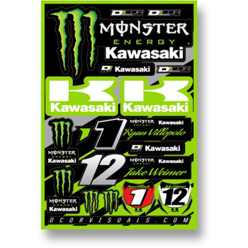 Planche stickers D'cor Team Monster Kawasaki