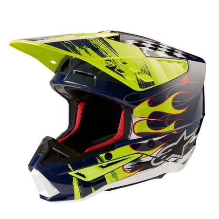 Kask Alpinestars S-M5 Rash Night Navy Yellow Fluo Glossy 