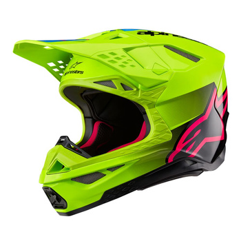 Casque Alpinestars S-M10 Unite Yellow Fluo Black Diva Pink Glossy M