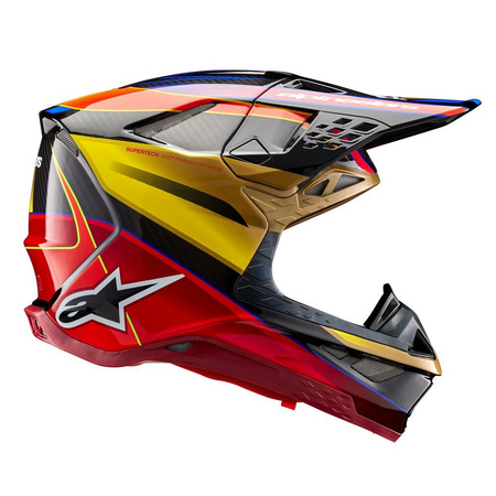 Casque Alpinestars S-M10 Era Gold Yellow Rio Red Glossy S