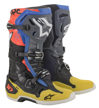 Bottes Alpinestars Tech 10.2 Black Yellow Blue Red Fluo 10 (44.5)