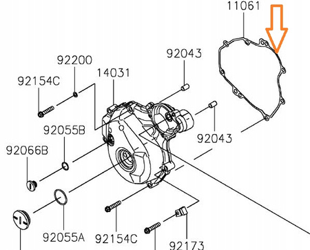 Kawasaki uszczelka magneta alternatora KXF 450 19+