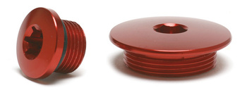 Bouchon alu de réglage distri. BUD 250 YZF 01/13 red -le kit-