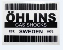 Sticker d'amortisseur Ohlins black transparent 6.6x5.1cm