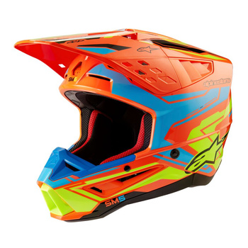 Casque Alpinestars S-M5 Action 2 Orange Fluo Cyan Yellow Fluo Glos M