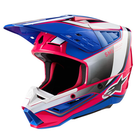 Kask Alpinestars S-M5 Sail White Diva Pink Enamel Blue Glossy