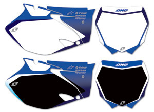 Fonds de plaques liserets  one YZF 450 2010-> white