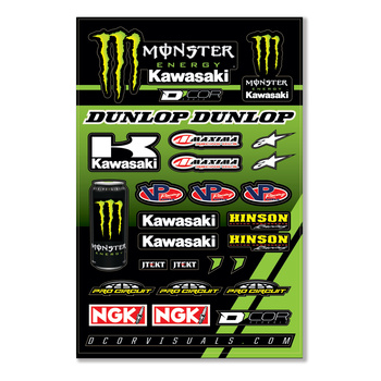 Zestaw naklejek stickers D'cor 17 Team Monster Kawasaki