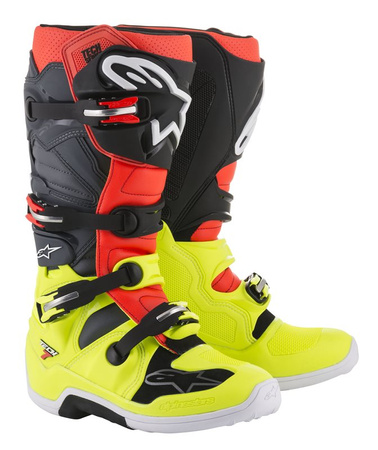 Bottes  Alpinestars Tech 7 Yellow Fluo/Red Fluo/Gray/Black 5 (38)