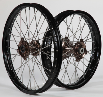 Roues avant + arrière BUD 65 KTM 02-> + 65HVA 17-> Blue/Black 12-14'