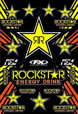 Zestaw naklejek stickers Factory Effex ROCKSTAR Yellow