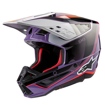 Kask Alpinestars S-M5 Sail Violet Black Silver Glossy