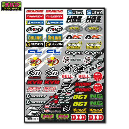 BUD Racing zestaw naklejek  Micro logos universal 30x42cm