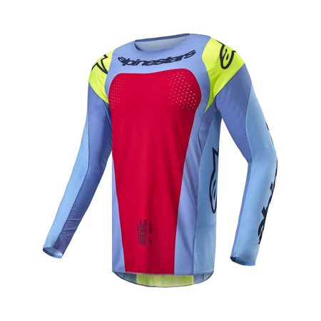 Maillot Alpinestars Techstar Ocuri Light Blue Yellow Fluo Red Berry M