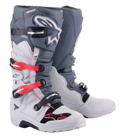 Bottes Alpinestars Tech 7 End. Light Gray Dark Gray Bright Red 9(43)