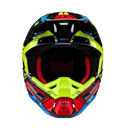 Casque Alpinestars S-M5 Action 2 Black Yellow Flu Bright Red Glossy L