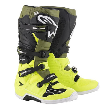 Bottes Alpinestars Tech 7 Yellow Fluo/Military Green/Black 11 (45.5)