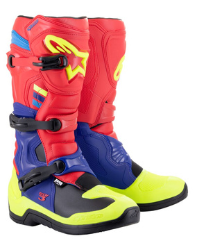 Bottes Alpinestars Tech 3 Bright Red Dark Blue Yellow Fluo 5 (38)