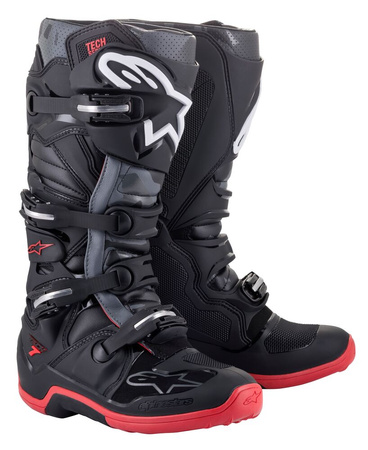 Bottes Alpinestars Tech 7 Black Cool Gray Red 14 (49.5)