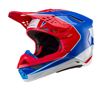 Casque Alpinestars S-M10 Aeon Bright Red Blue Glossy M