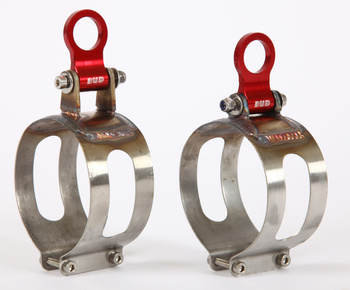 Collier inox "haut" cplt avec patte alu rouge pour slx Bud racing 2T