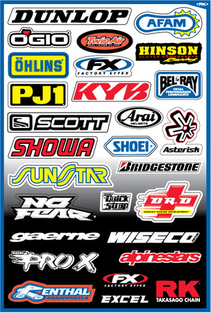 Zestaw naklejek stickers Factory Effex Sponsor Kit A